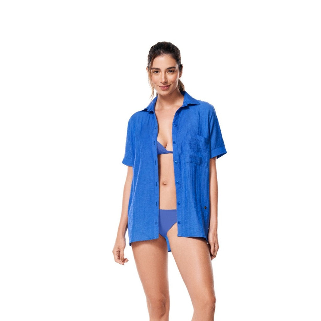 Vestidos de baño y ropa de playa Ola Azul - Camisa Noah Blue Shr0023