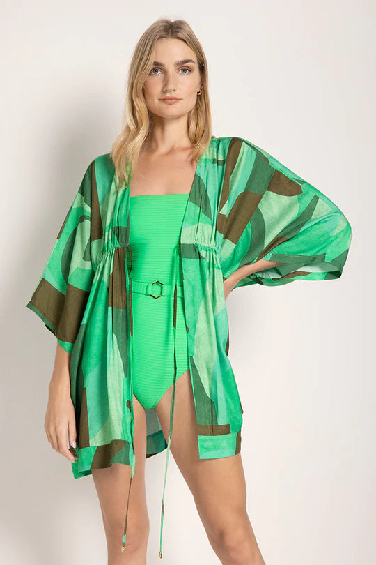 Prendas seleccionadas de ropa de playa y vestidos e baño Touché - Kimono Tiras Ajustables Verde Manzana/Café 0A88042